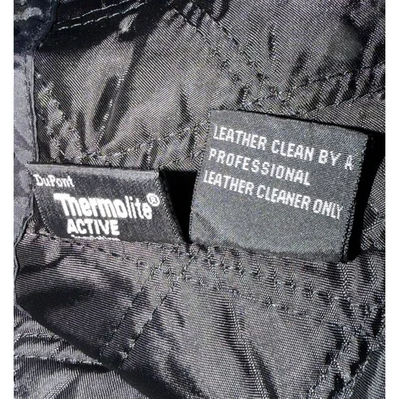 Leather Limited Black Leather Moto Jacket Quilted Lined Thermolite Womens XL - Picture 6 of 8